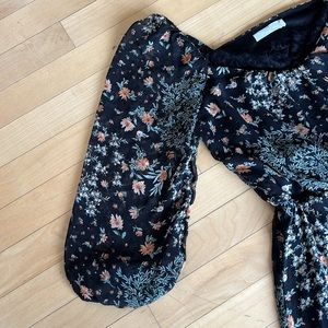 Black Floral Print Dress